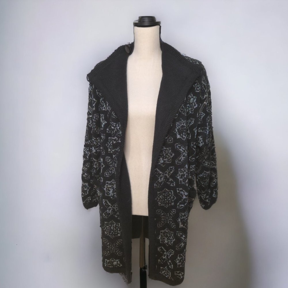 Vintage Knit Long Cardigan with Cut Out Back from Vasginie